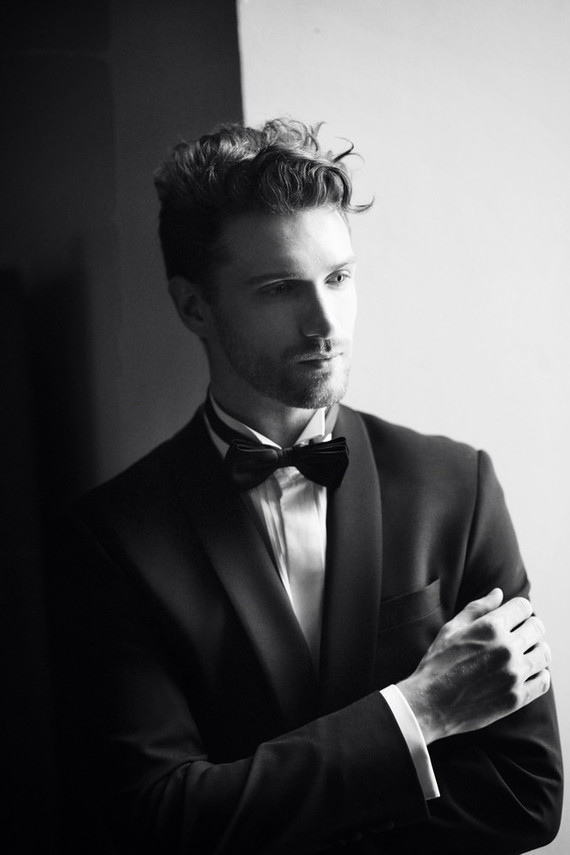 Black and white wedding portraits