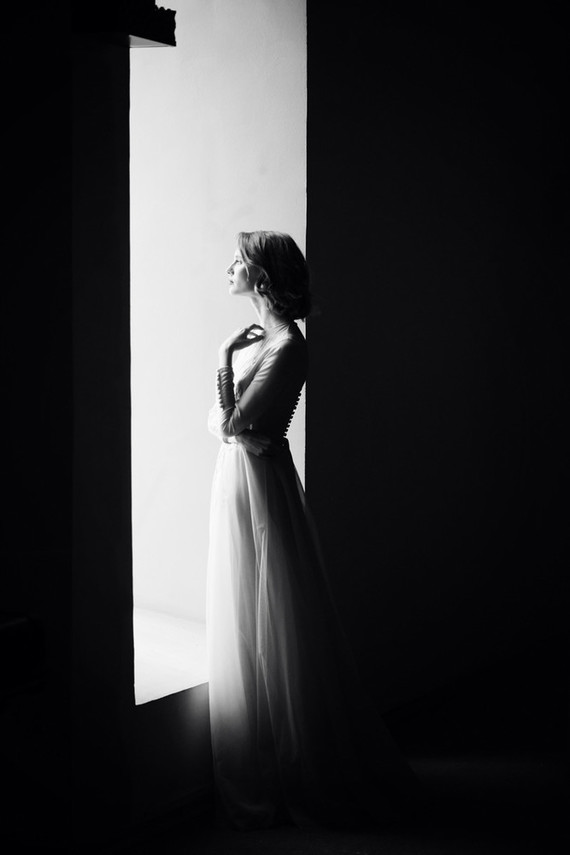 Black and white wedding portraits