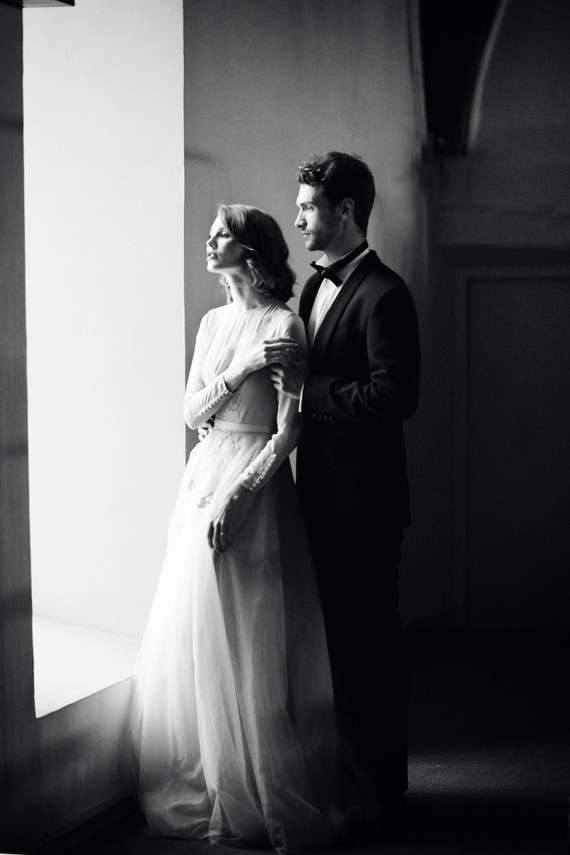 Black and white wedding portraits