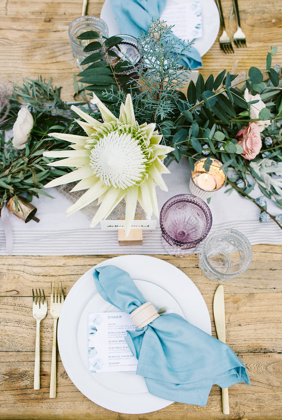 Rose quartz + serenity color wedding