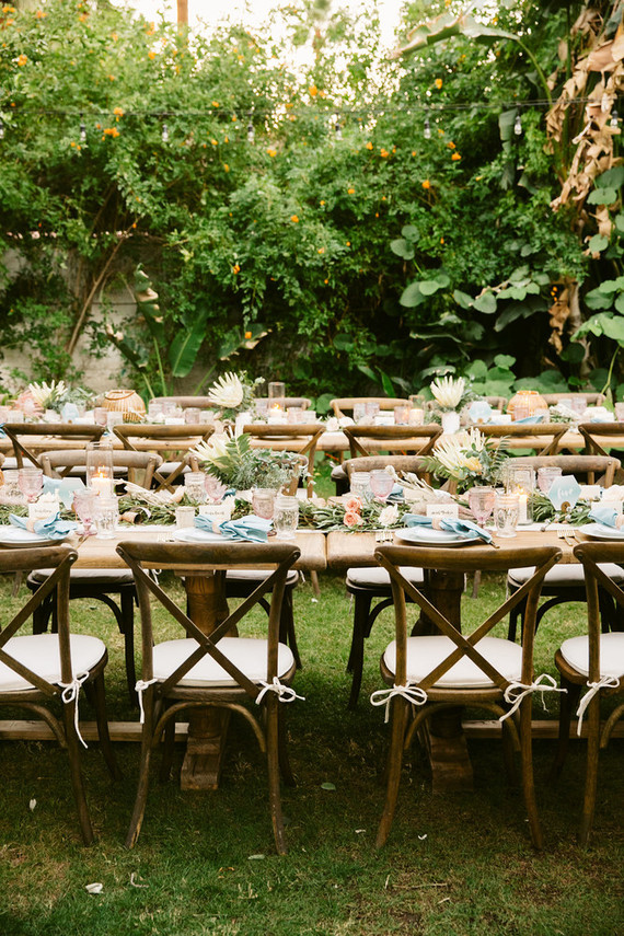 Rose quartz + serenity color wedding