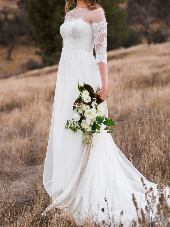 Rustic romantic wedding dress from David's Bridal