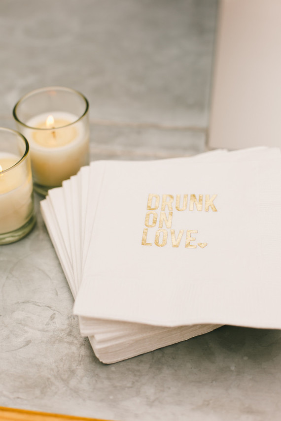Gold foil cocktail napkins