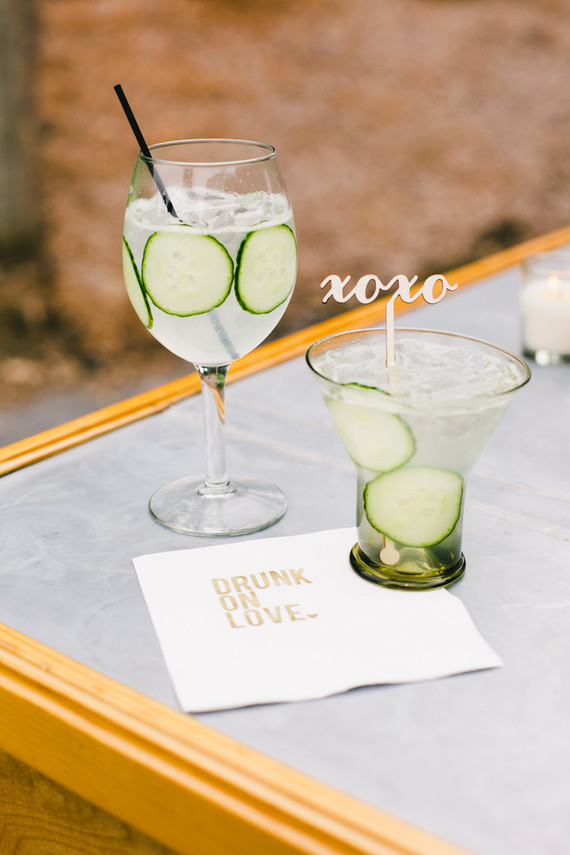 Gold foil cocktail napkins Inspiration