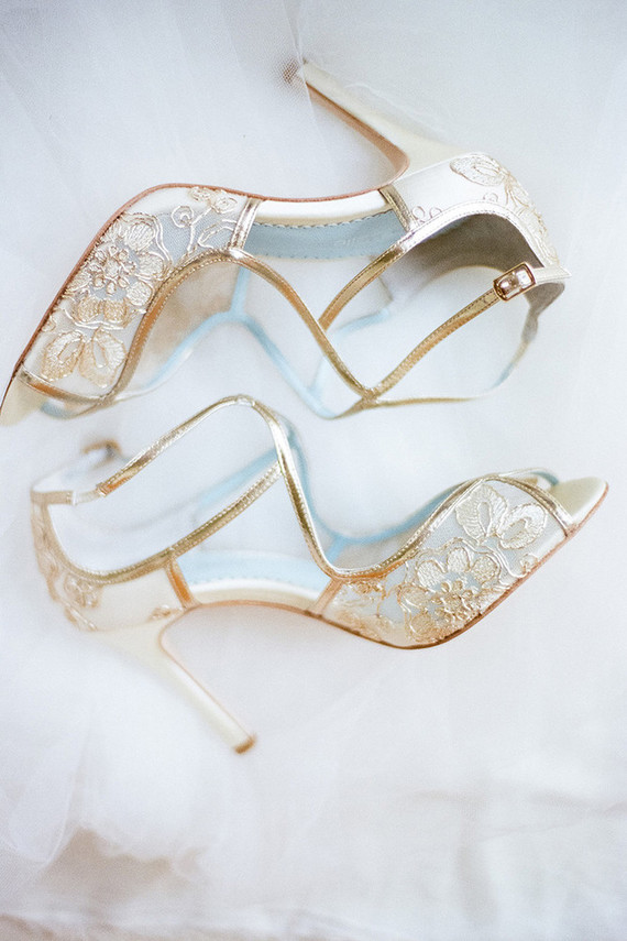 Gold wedding shoes