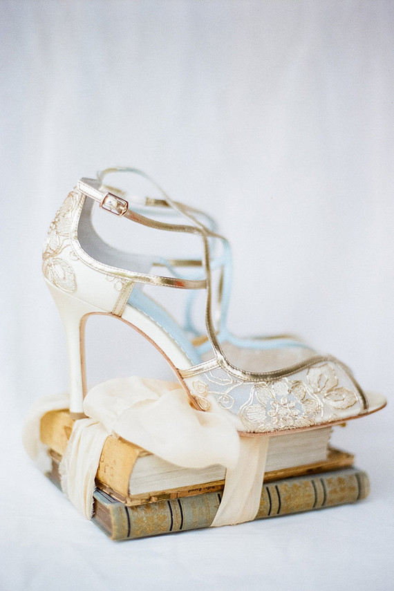 Gold wedding shoes