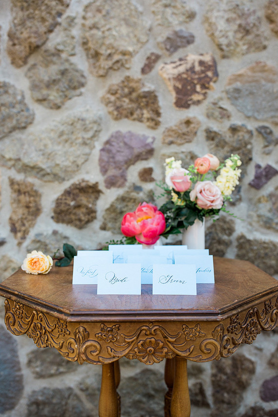 Classic escort cards