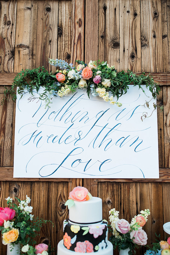 Calligraphy wedding signage