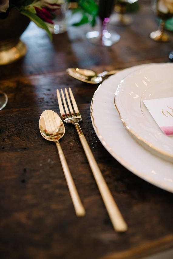 Gold flatware