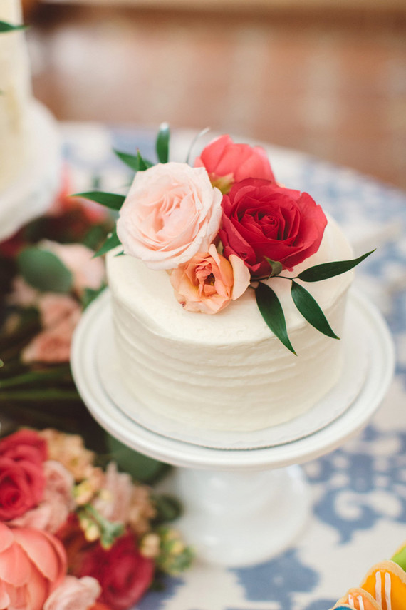 Mini white wedding cake