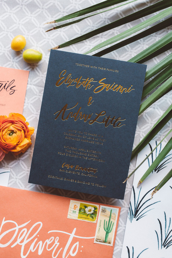 Gold foil invitations