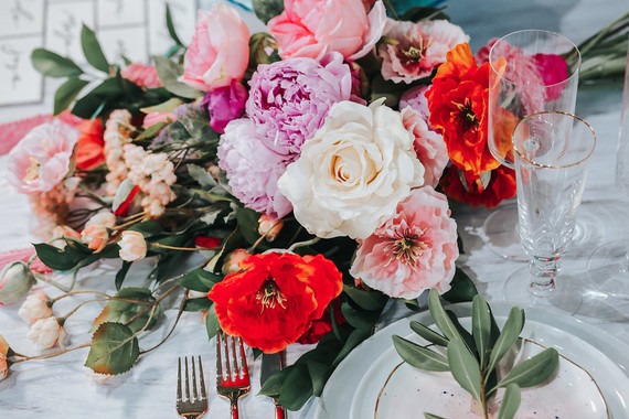 Bright wedding flowers