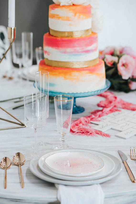 Neon wedding cake