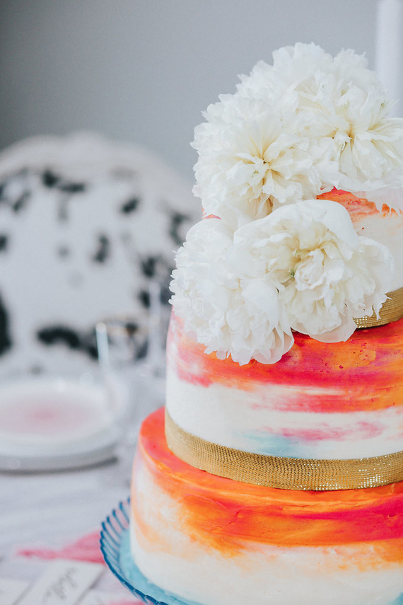 Neon wedding cake