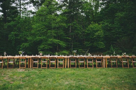 long summer table outdoors