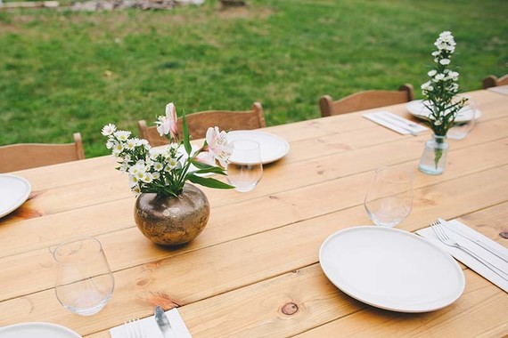 Simple rustic baby shower table
