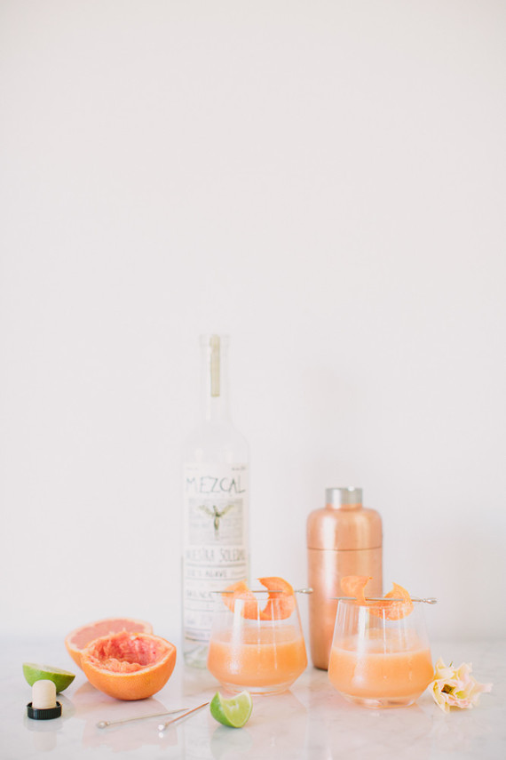 Paloma cocktail with Mezcal and fresh grapefruit juice
