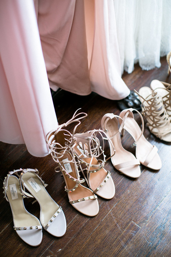 mixed nude bridesmaid shoes