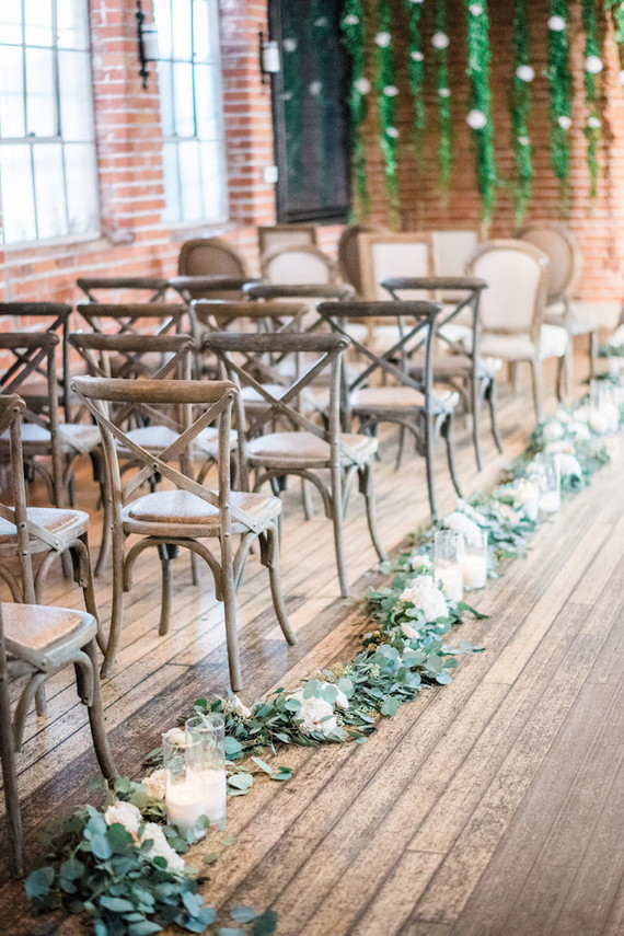 romantic indoor ceremony decor