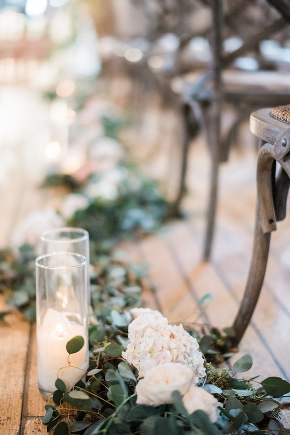 romantic indoor ceremony decor