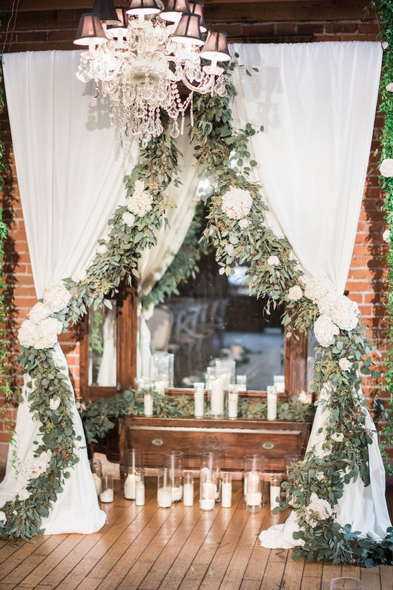 romantic indoor ceremony decor