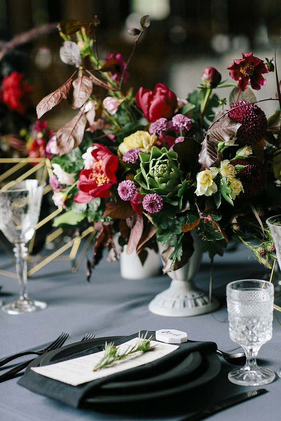Moody fall flowers