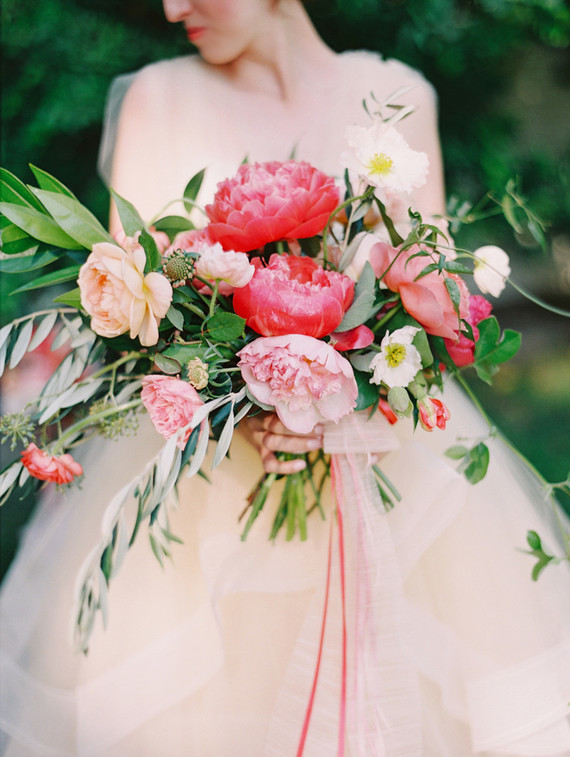 Pink peony bridal bouquet