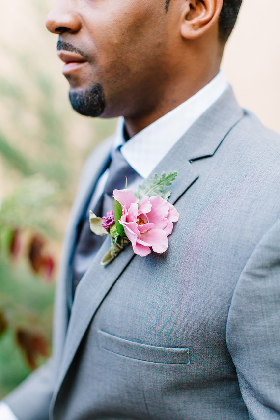 purple boutonniere