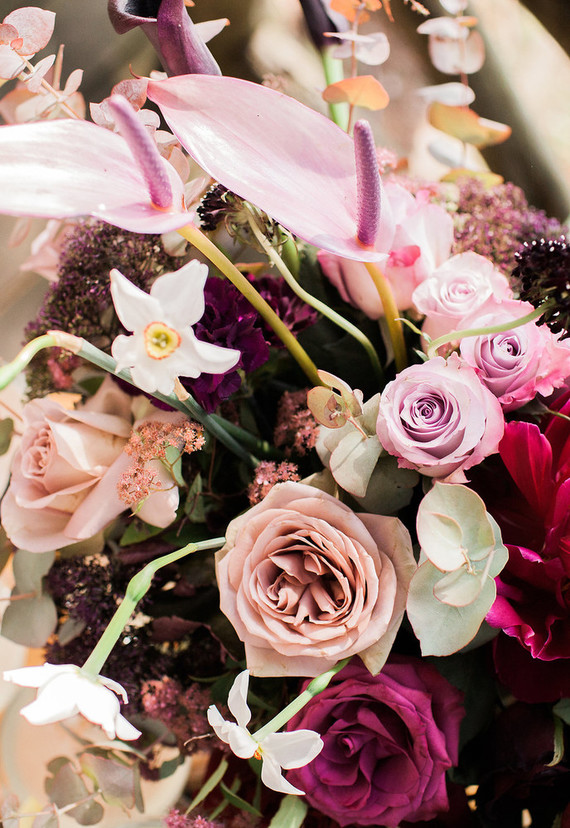 pink and purple wedding flowers Inspiration