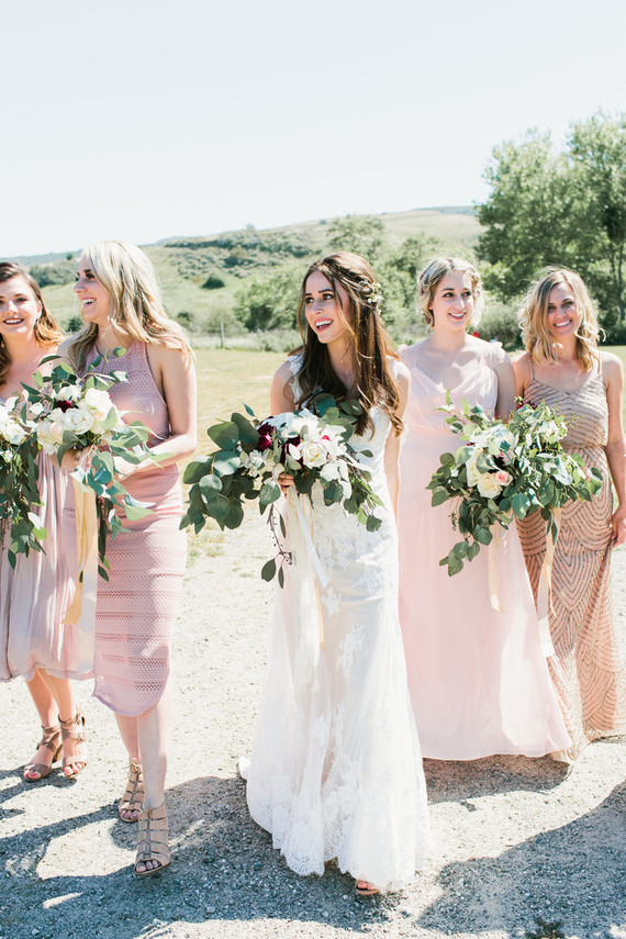 blush bridesmaids