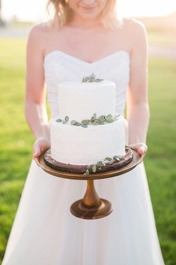 simple white wedding cake