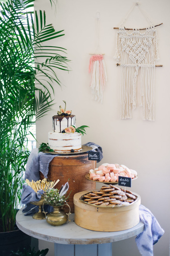 boho baby shower dessert table