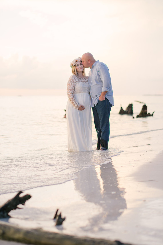 sunset boho maternity photos