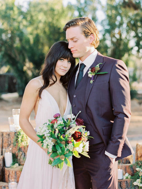 boho fall wedding portraits