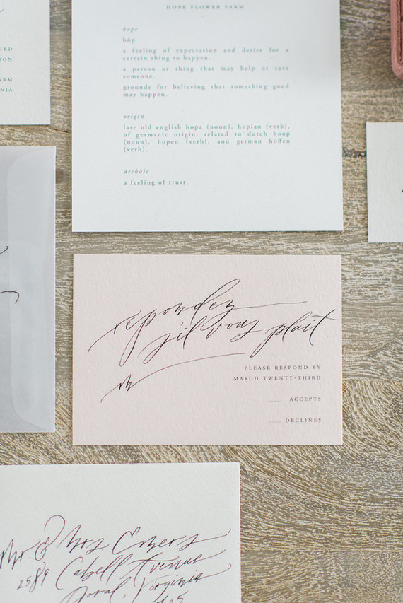 elegant blush wedding invitations