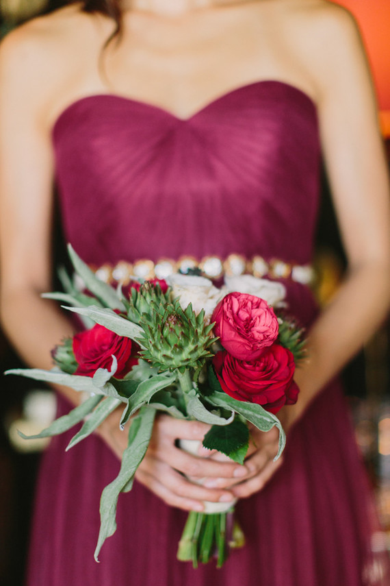 burgundy bridesmaid dress