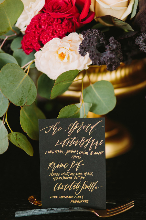 black and gold fall wedding ideas