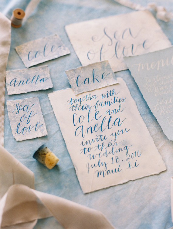 blue calligraphy
