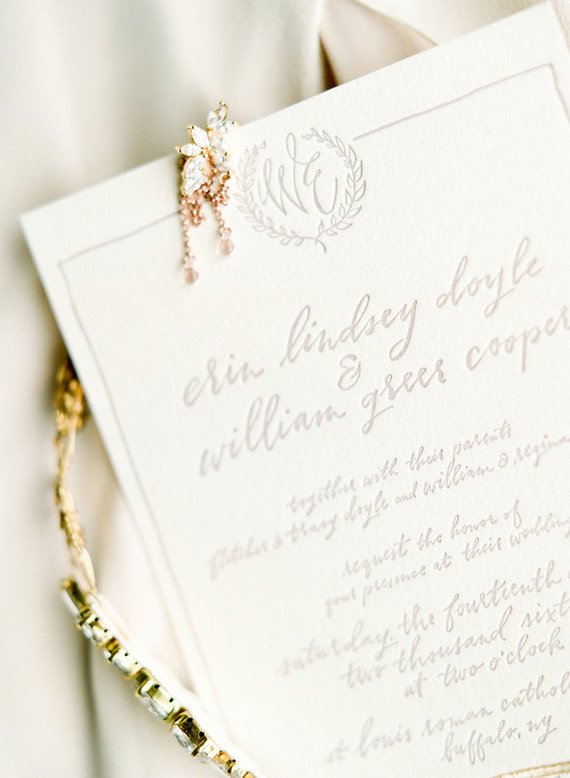 cream letterpress wedding invites Inspiration