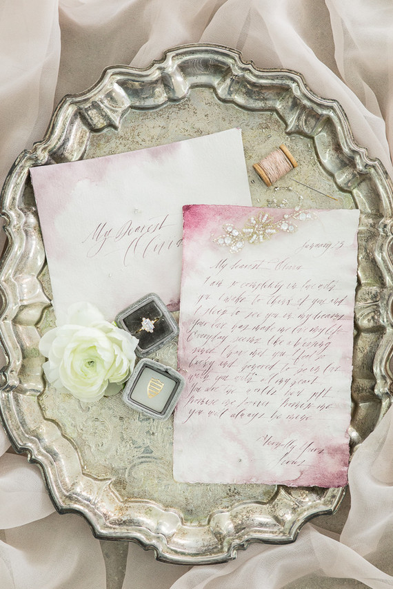 romantic watercolor wedding invites