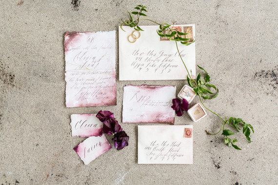 romantic watercolor wedding invites