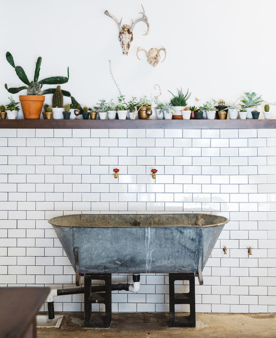 subway tile and vintage tub