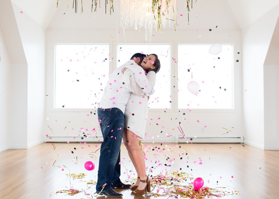 gender reveal balloon drop