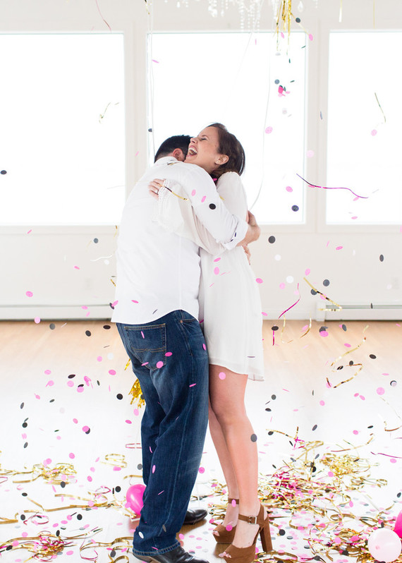 gender reveal balloon drop