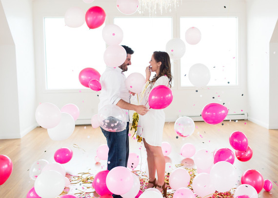 gender reveal balloon drop