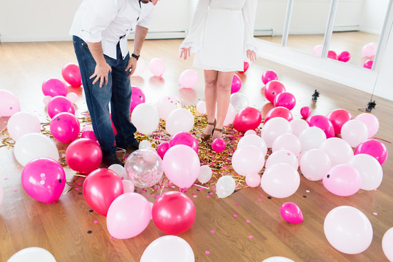gender reveal balloon drop