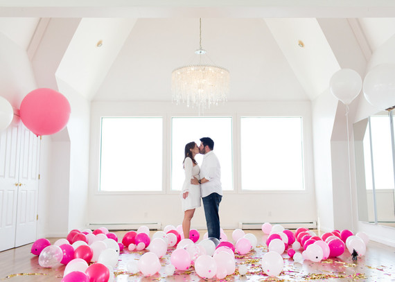 gender reveal balloon drop