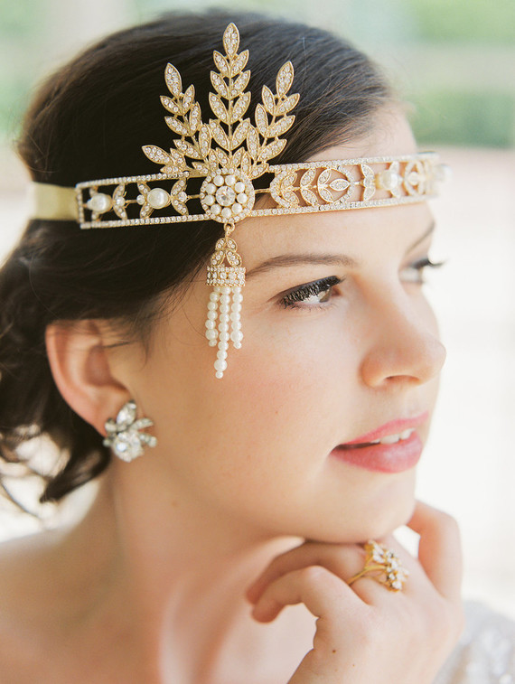 art deco bridal headpiece