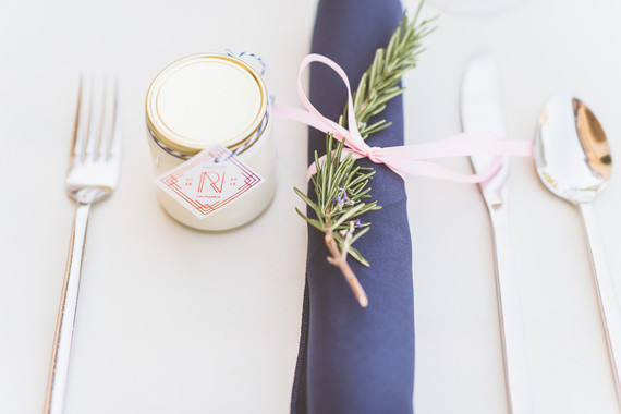 Modern pink and blue tablescape