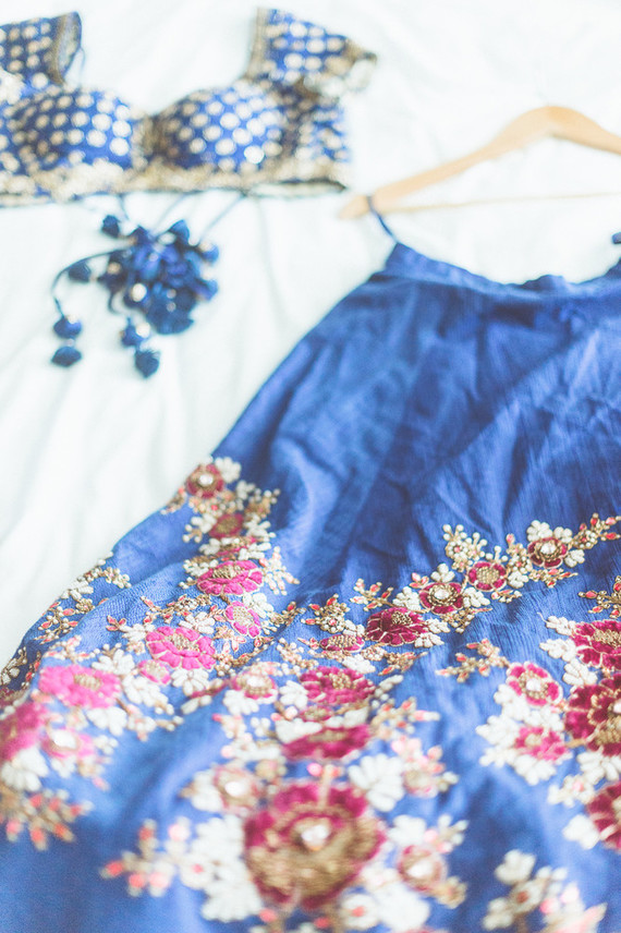 blue wedding sari